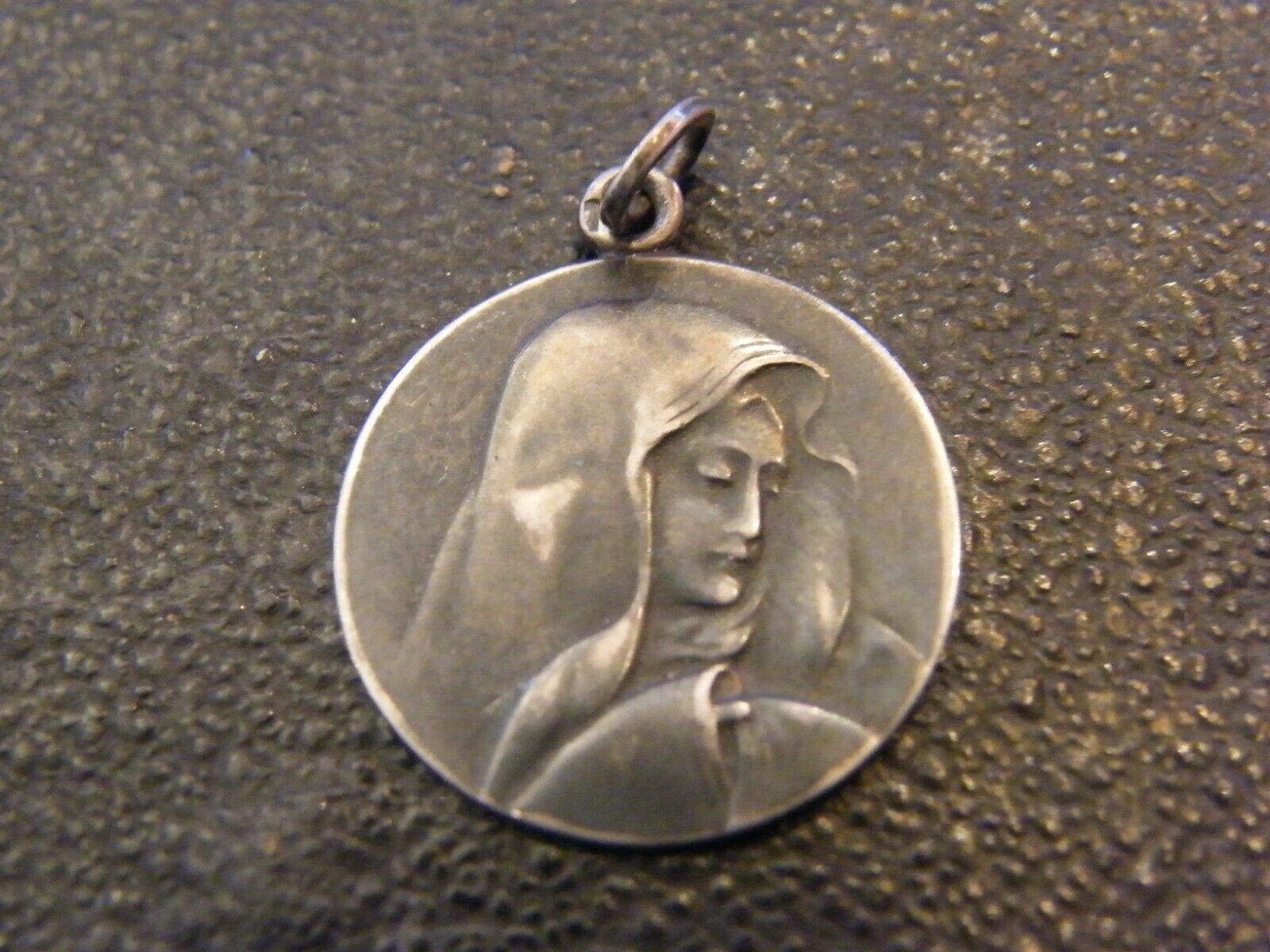 Medal Pendant Sainte Marie Sterling Silver Antique